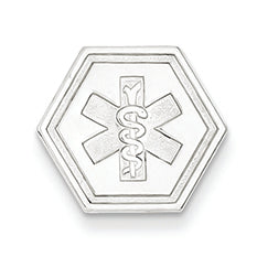 14K White Gold Non-enameled Medical Jewelry Pendant