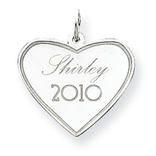 14K White Gold Personalized Graduation Charm