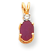 1.3 Carat 14K Gold Ruby Diamond pendant