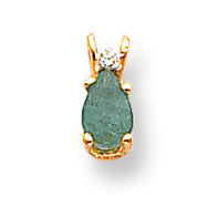 0.4 Carat 14K Gold Emerald Diamond pendant