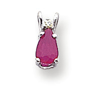 0.6 Carat 14K White Gold Ruby Diamond pendant