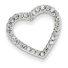 0.3 Carat 14K White Gold Quality Completed Diamond Vintage Heart Pendant