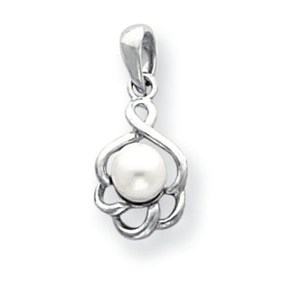 14K White Gold 5mm Pearl pendant