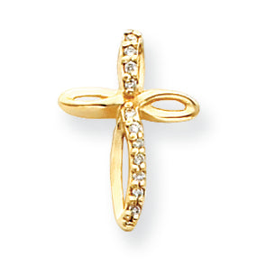 0.1 Carat 14K Gold Diamond Passion Cross Pendant