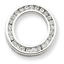 0.3 Carat 14K White Gold Diamond Circle Pendant