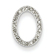 0.1 Carat 14K White Gold Diamond Oval Pendant