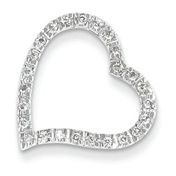 0.2 Carat 14K White Gold Diamond Heart Slide