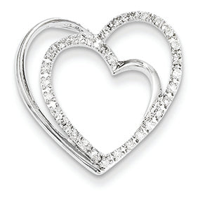 0.2 Carat 14K White Gold Diamond Heart Slide
