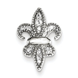 0.1 Carat 14K White Gold Fleur De Lis Diamond Pendant