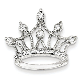 0.2 Carat 14K White Gold Diamond Crown Pendant
