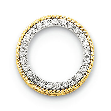 0.5 Carat 14K Gold Two-tone Diamond Circle Pendant