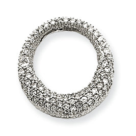 0.3 Carat 14K White Gold Pave Diamond Circle Pendant