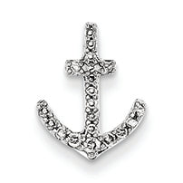 0.1 Carat 14K White Gold Diamond Anchor Pendant