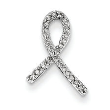 0.1 Carat 14K White Gold Breast Cancer Awareness Diamond Slide