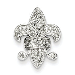 0.2 Carat 14K White Gold Diamond Fleur De Lis Pendant