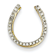 0.2 Carat 14K Gold Two-tone Diamond Horseshoe Slide