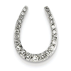0.3 Carat 14K White Gold Diamond Horseshoe Pendant
