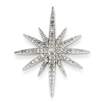 0.3 Carat 14K White Gold Diamond Starburst Pendant