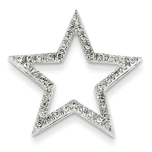 0.2 Carat 14K White Gold Large Diamond Star Pendant
