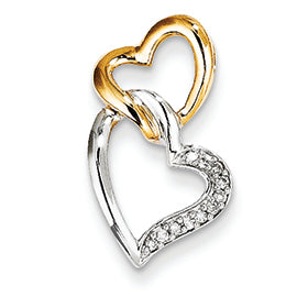 0.1 Carat 14K Gold Two-tone Diamond Heart Slide