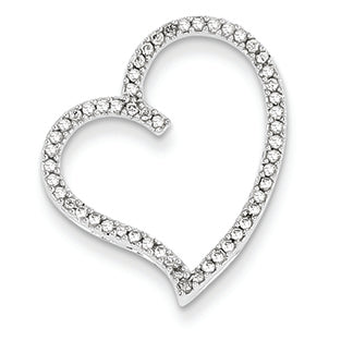 0.3 Carat 14K White Gold Diamond Heart Slide