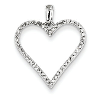 0.2 Carat 14K White Gold Diamond Heart Pendant