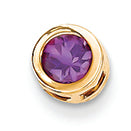 0.4 Carat 14K Gold 5mm Amethyst bezel pendant