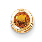 0.4 Carat 14K Gold 5mm Citrine bezel pendant