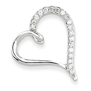 0.3 Carat 14K White Gold Diamond Heart Pendant