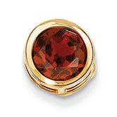 1.7 Carat 14K Gold 7mm Garnet bezel pendant