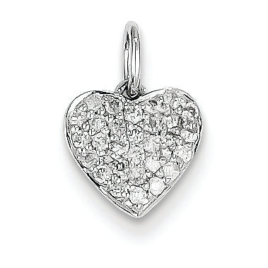 0.2 Carat 14K White Gold Diamond Heart Pendant