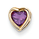 0.4 Carat 14K Gold 5mm Heart Amethyst bezel pendant
