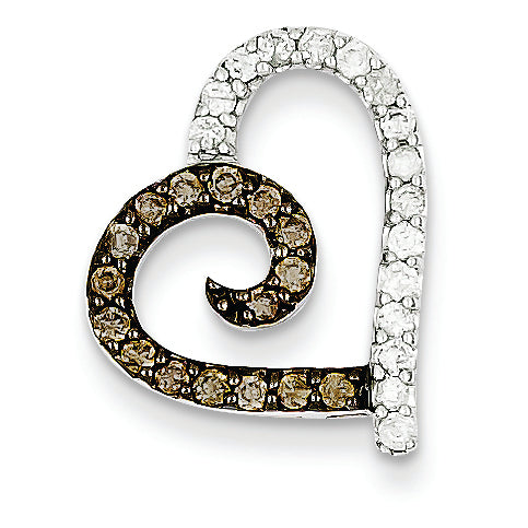 0.4 Carat 14K Gold Champagne & Diamond Heart Pendant