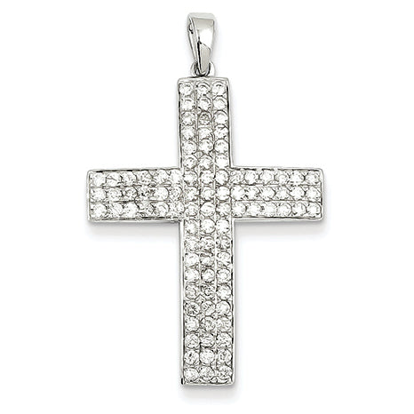1.1 Carat 14K White Gold Diamond Latin Cross Pendant