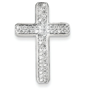 0.6 Carat 14K White Gold Diamond Latin Cross Pendant