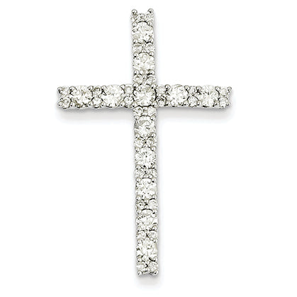 1.1 Carat 14K White Gold Diamond Latin Cross Pendant