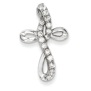 0.4 Carat 14K White Gold Diamond Cross Pendant
