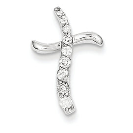 0.2 Carat 14K White Gold Diamond Cross Pendant