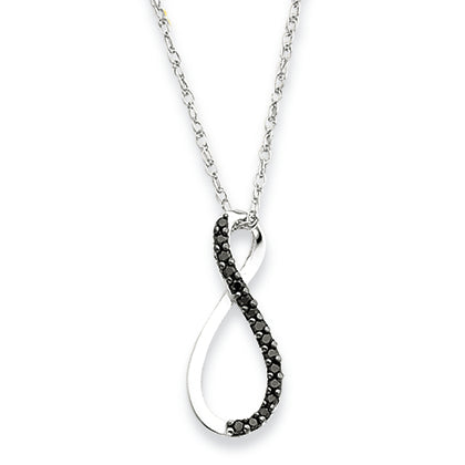 0.1 Carat 14K White Gold Black Diamond Necklace
