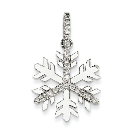0.4 Carat 14K White Gold Diamond Large Snowflake Pendant