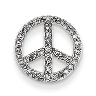 0.2 Carat 14K White Gold Diamond Peace Sign Slide