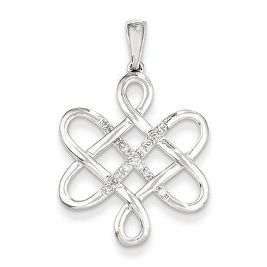 0.1 Carat 14K White Gold Diamond Fancy Pendant