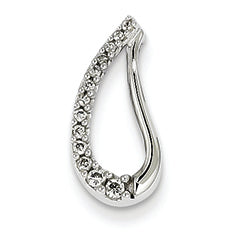 0.1 Carat 14K White Gold Diamond Teardrop Fashion Pendant