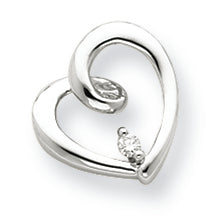 0.1 Carat 14K White Gold Diamond Heart Pendant