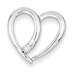 0.1 Carat 14K White Gold Diamond Heart Pendant