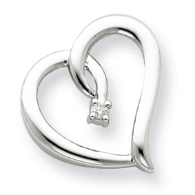 0.1 Carat 14K White Gold Diamond Heart Pendant