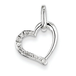 0.1 Carat 14K White Gold Diamond Heart Pendant