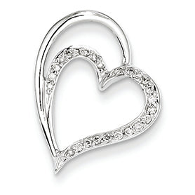 0.1 Carat 14K White Gold Diamond Heart Pendant