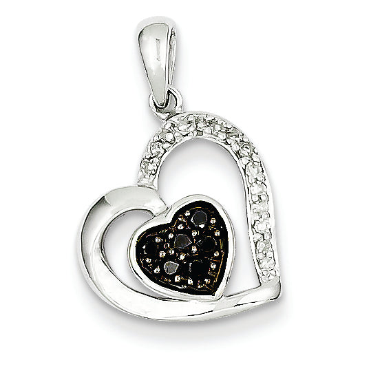 0.2 Carat 14K White Gold Black & White Diamonds Pendant