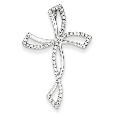 0.2 Carat 14K White Gold Diamond Cross Pendant